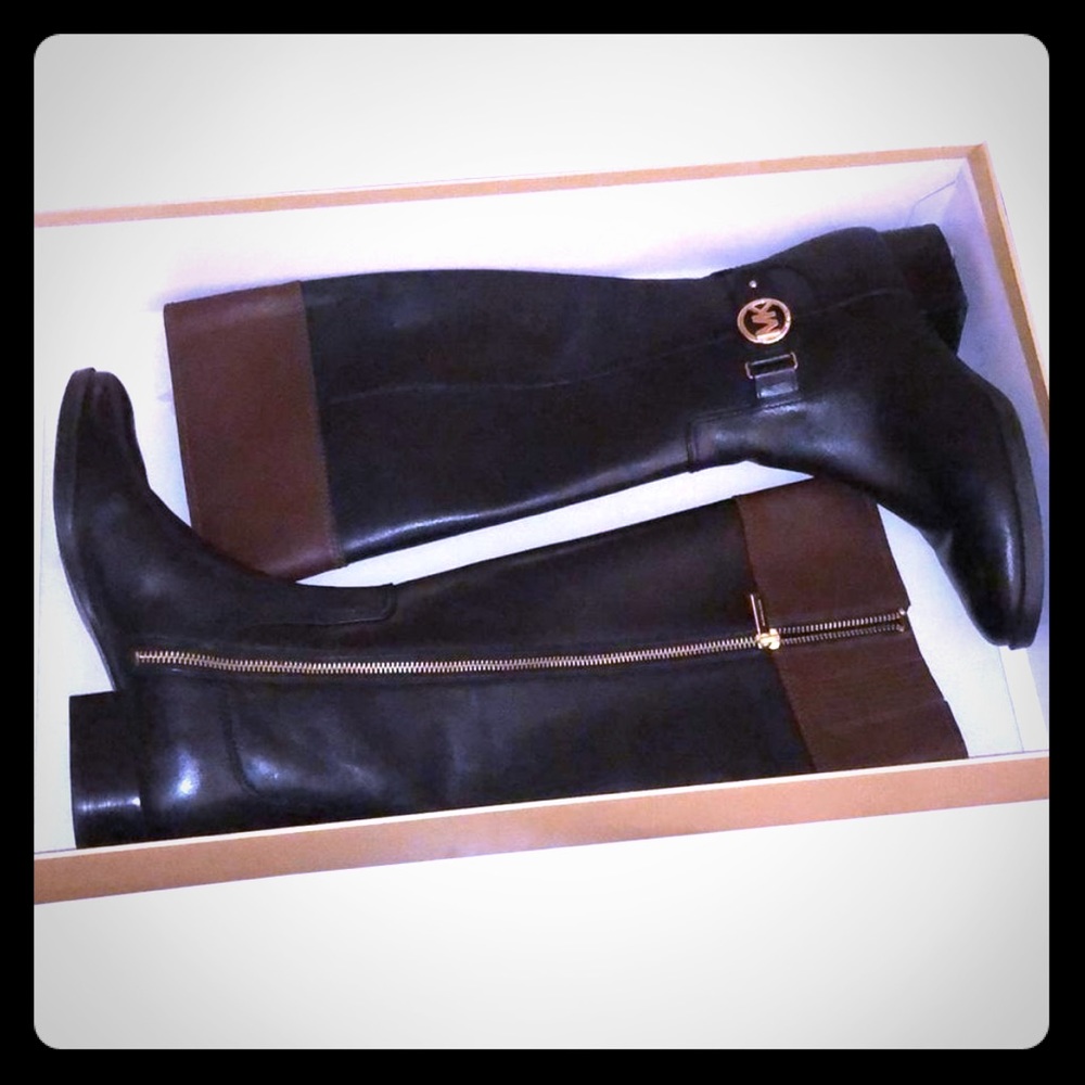 MICHAEL Michael Kors Black/Brown Harland Boot, SZ8